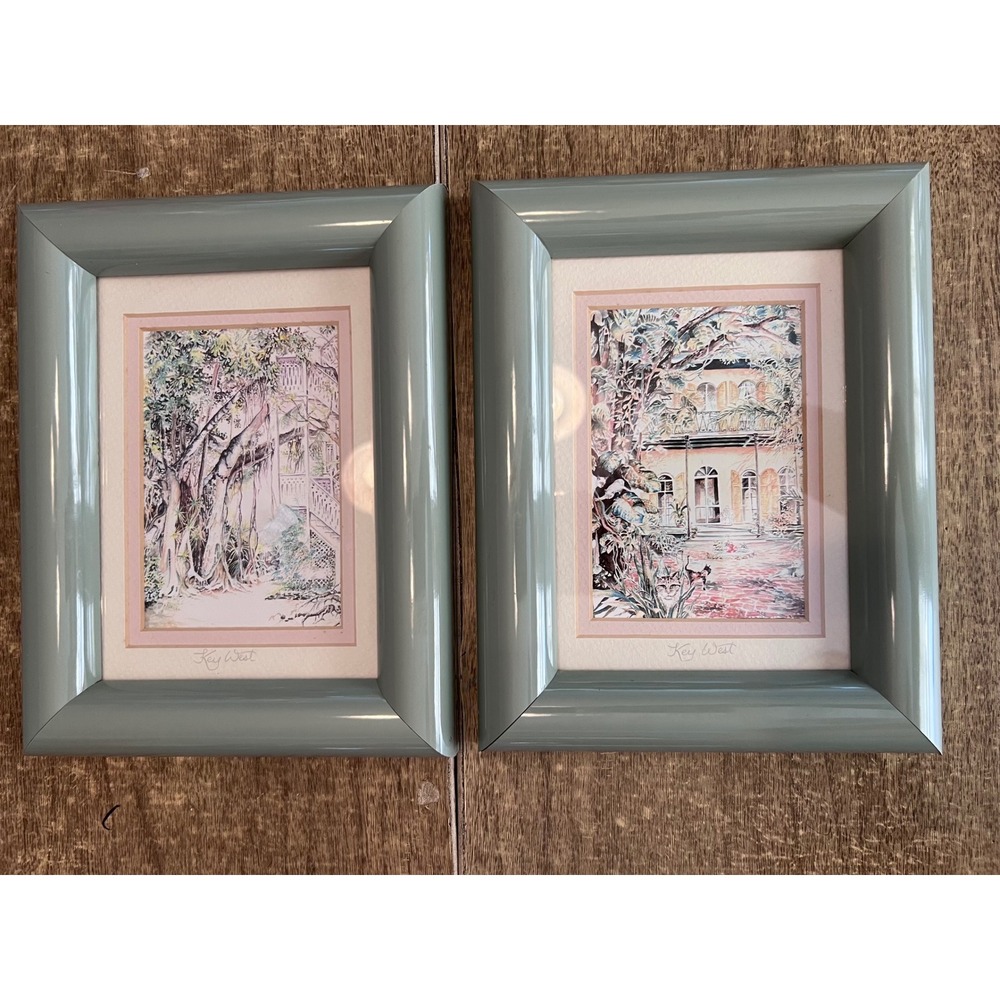 Lot Of Key West Banyan Tree & Hemingway House Framed Reprints Arnaud D'Albissin